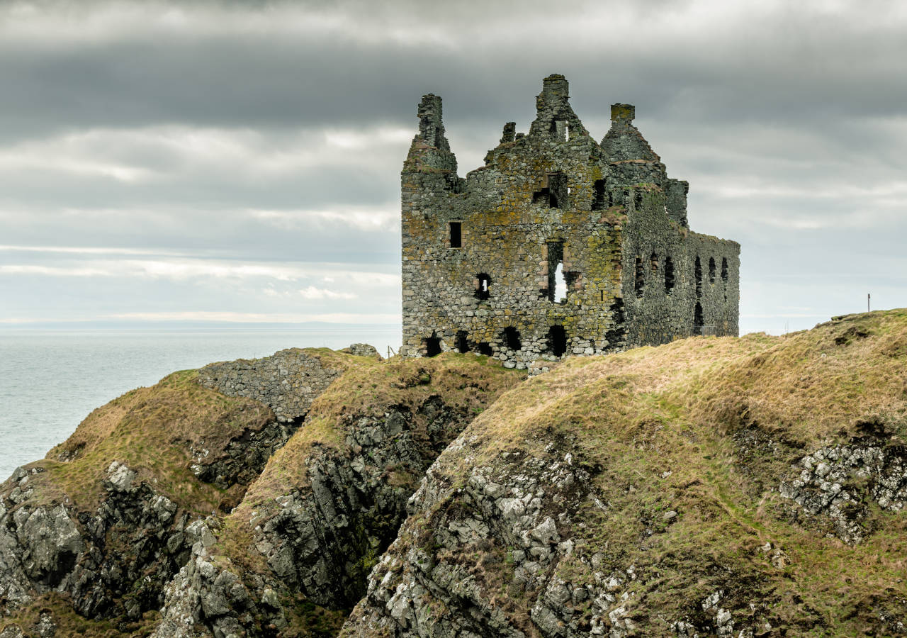 Ruins of Dunskey Castle near Portpatrick, Scotland