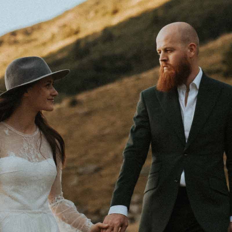 A couple enjoying their elopement wedding.